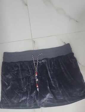 NATURAL LIFE Make It Happen Ribbed Velour Skirt in Navy